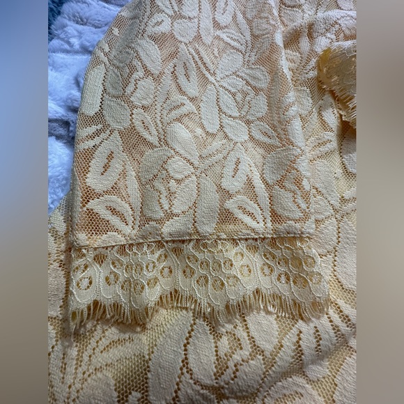 London Times Canary Yellow Lace Party Dress 12 - Picture 5 of 8